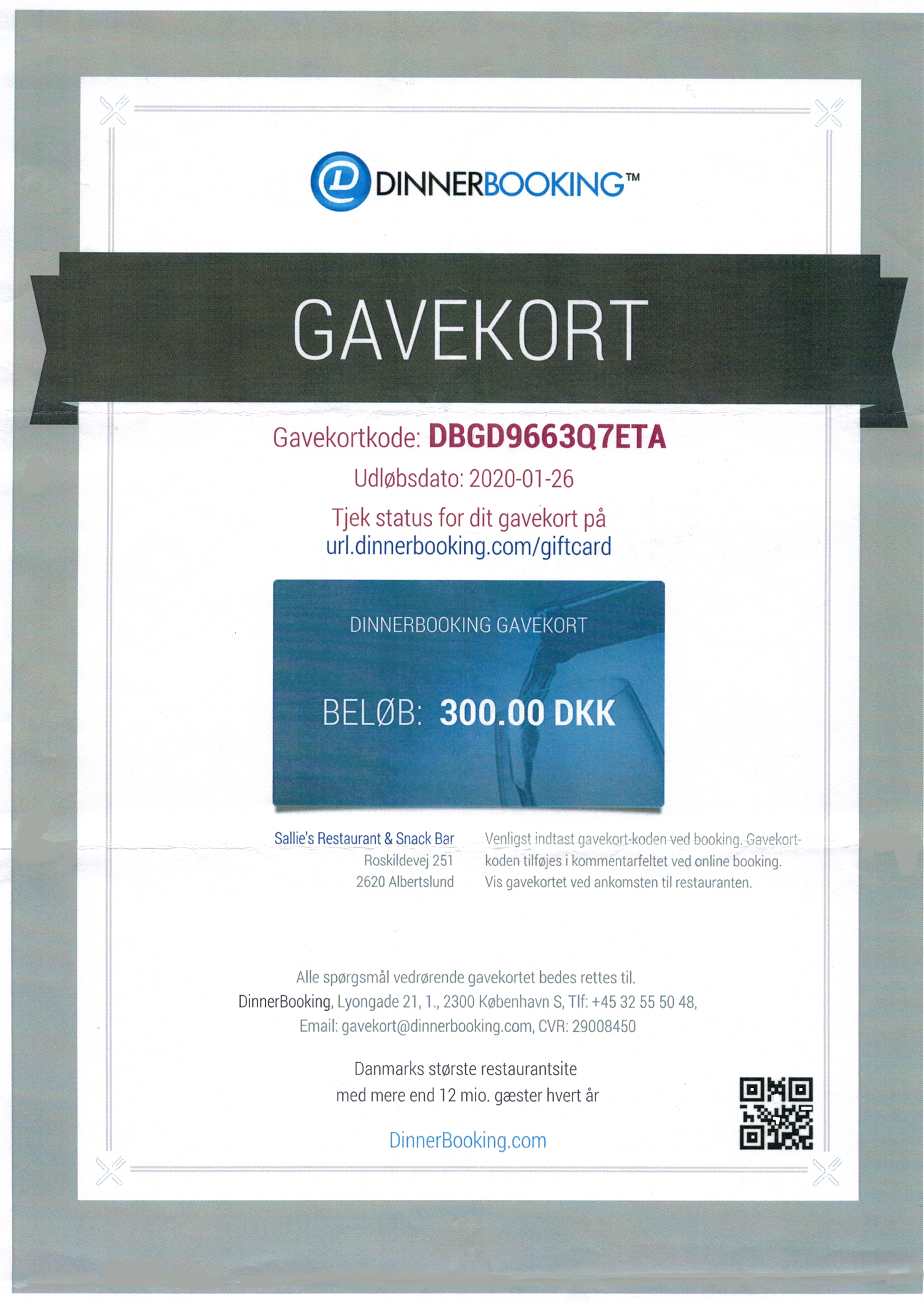 gavekort restaurant gavekort restaurant